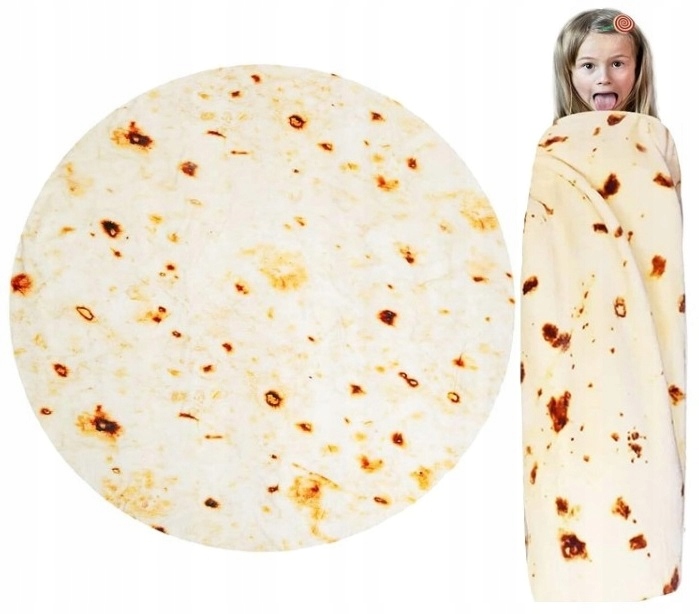 Tortilla Deka Kulatý 120 CM Dárek K Narozeninám Antialergická Mikrovlákno