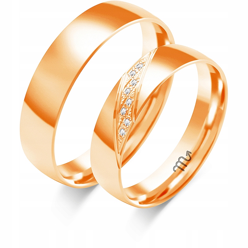 Prsteny 585 Briliant Zirkon Růžové Zlato Gravírování