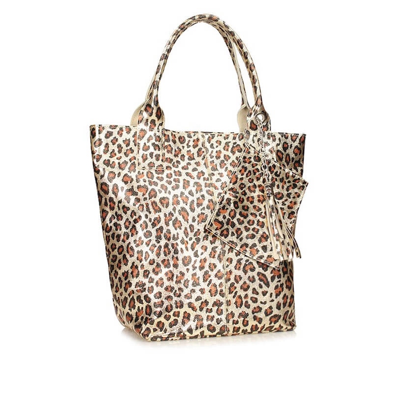 Nákupní taška shopper Toscanio 1101 panterka zlatá