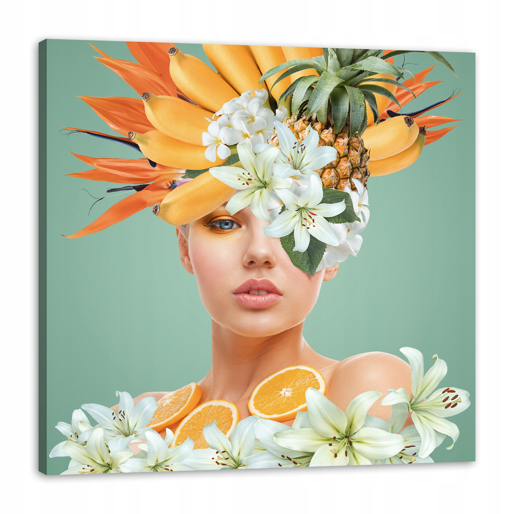 Obraz na plátně Květinová koruna Krásná žena 90 x 90 cm