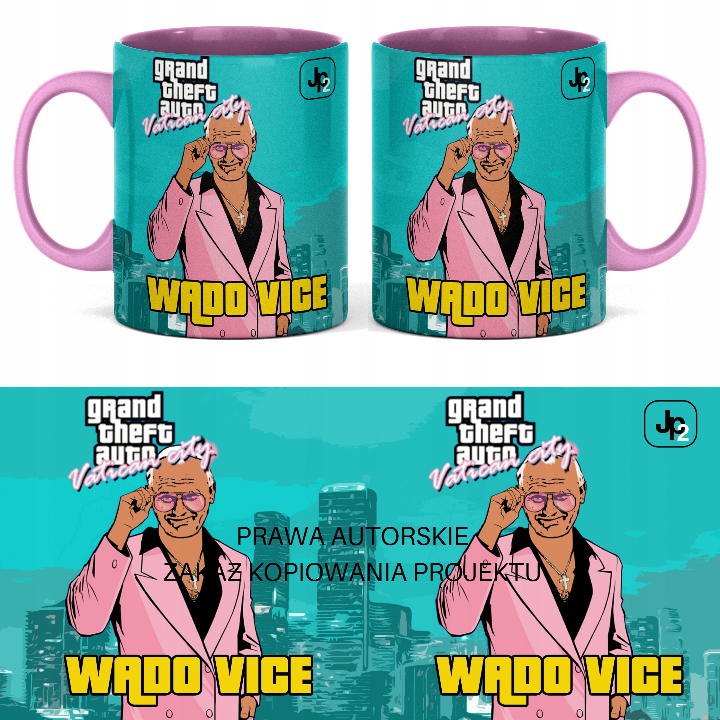 KUBEK Z PAPIEŻEM JANEM PAWŁEM 2 MEME 2137 PAPAJ Marka inna