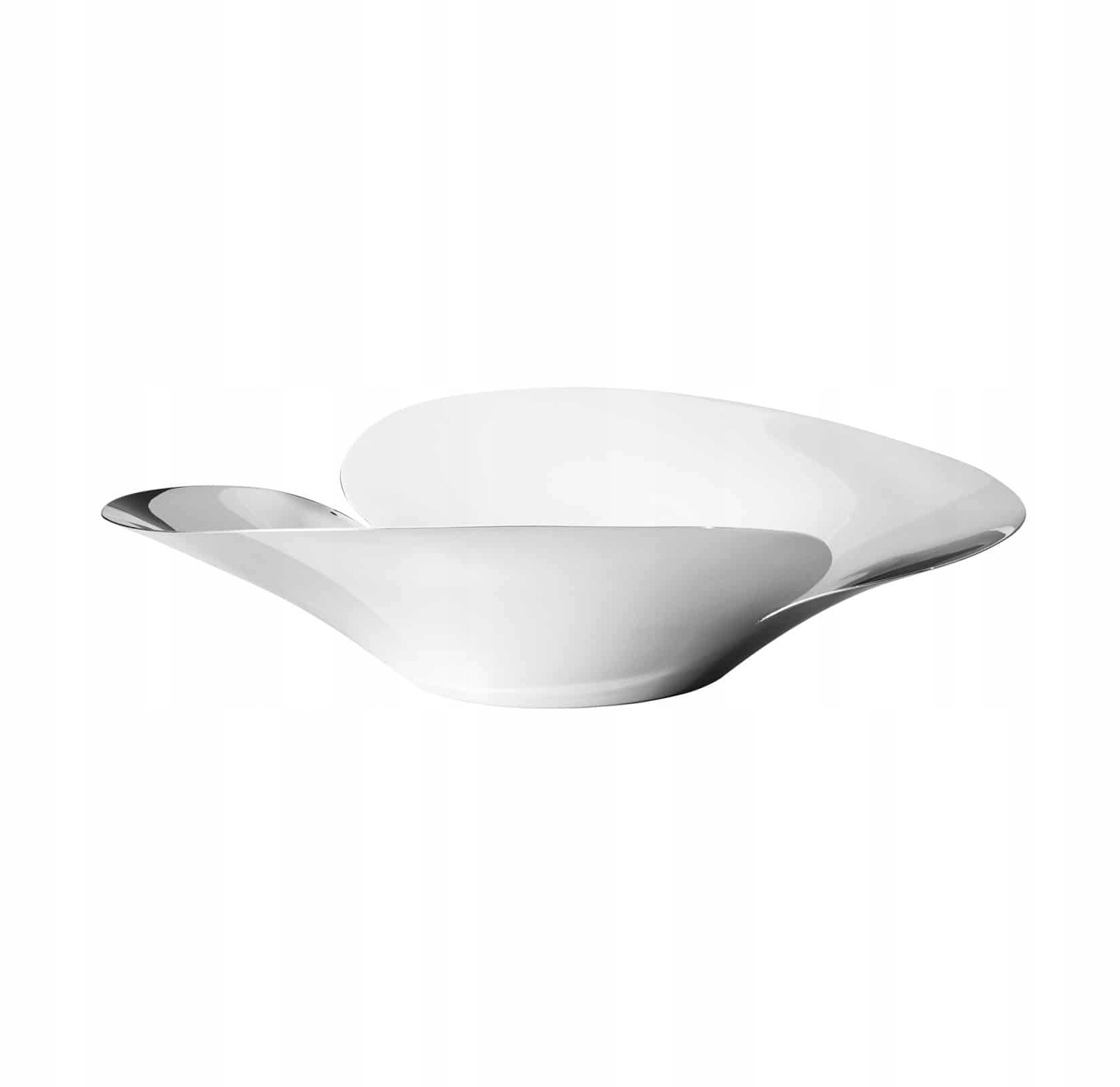 Georg Jensen Bloom Oceľová dekoratívna misa 50 cm Strieborná leštená