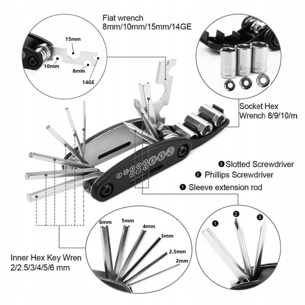 Cycling Mountain Bike Tool Multi Function Cha Dedykowany/a do rowery BMX