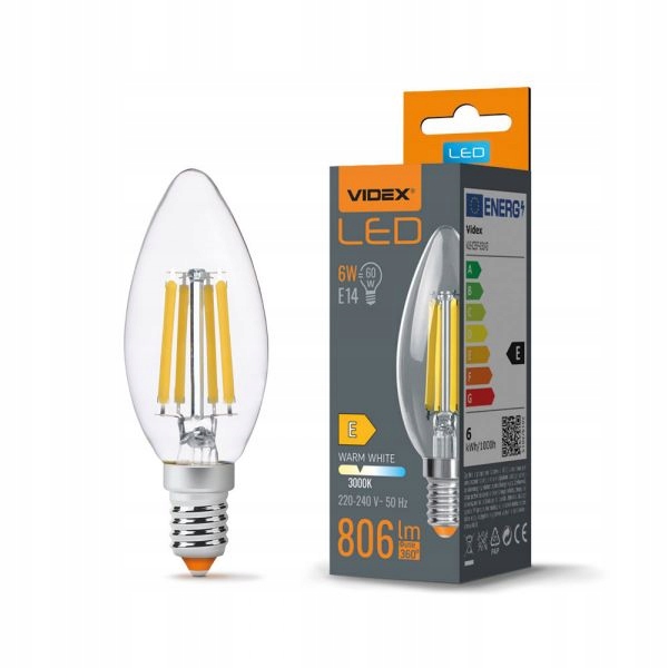 

Żarówka Led 6W Świeczka Filamentowa Ciepła E14