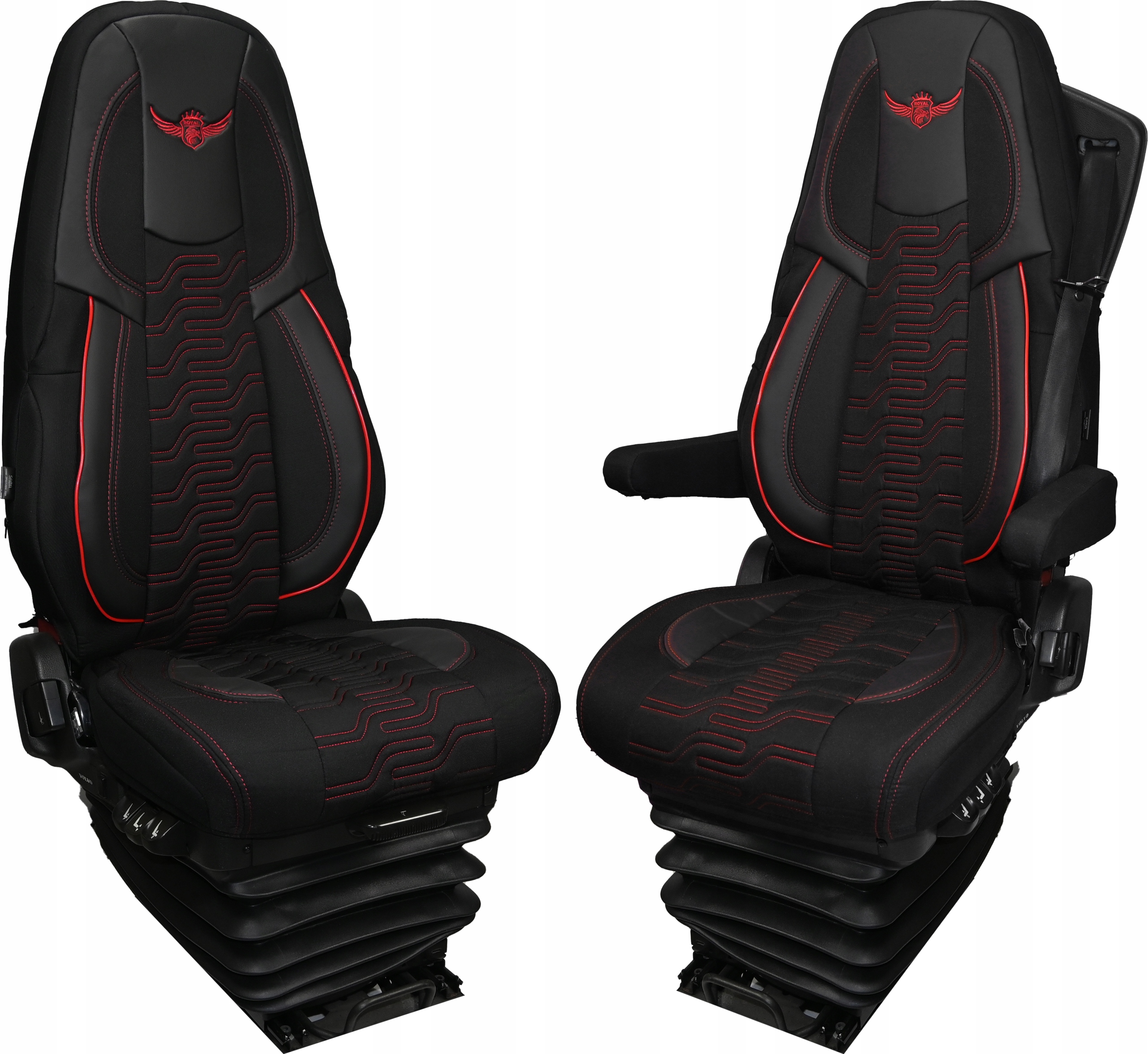 Pokrowce na fotele Royal Premium Volvo Fh, FH16, Fmx, Fm od 2013 czerwony
