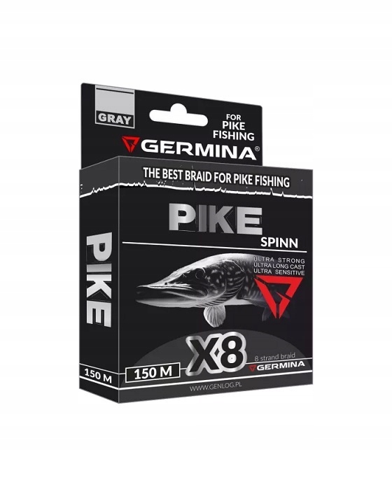 Plecionka Germina Pike Spinn X8 Gray 0.16mm 150m