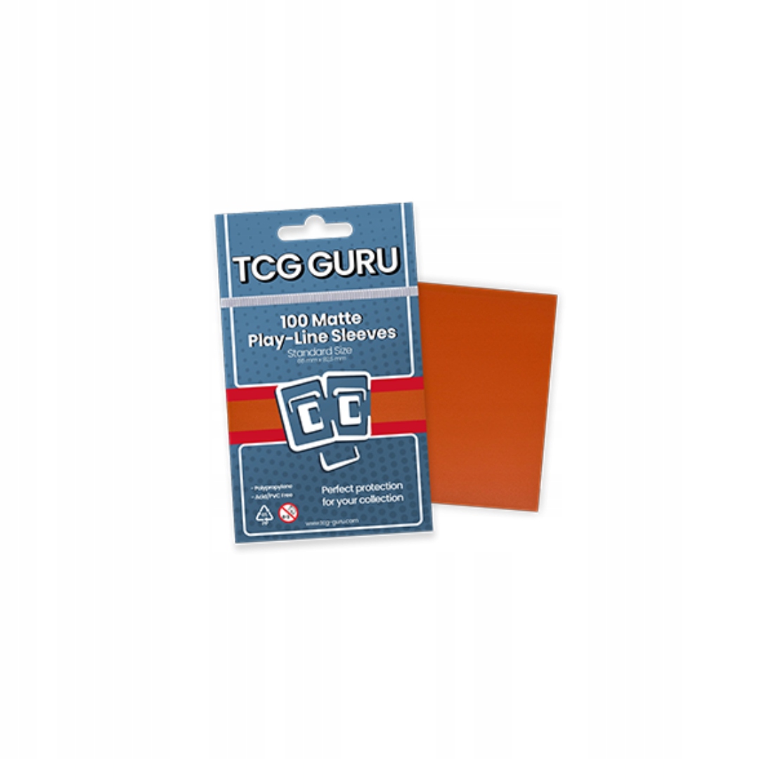 Tcg Guru Koszulki Play Line Sleeves Standard Size Matte Orange