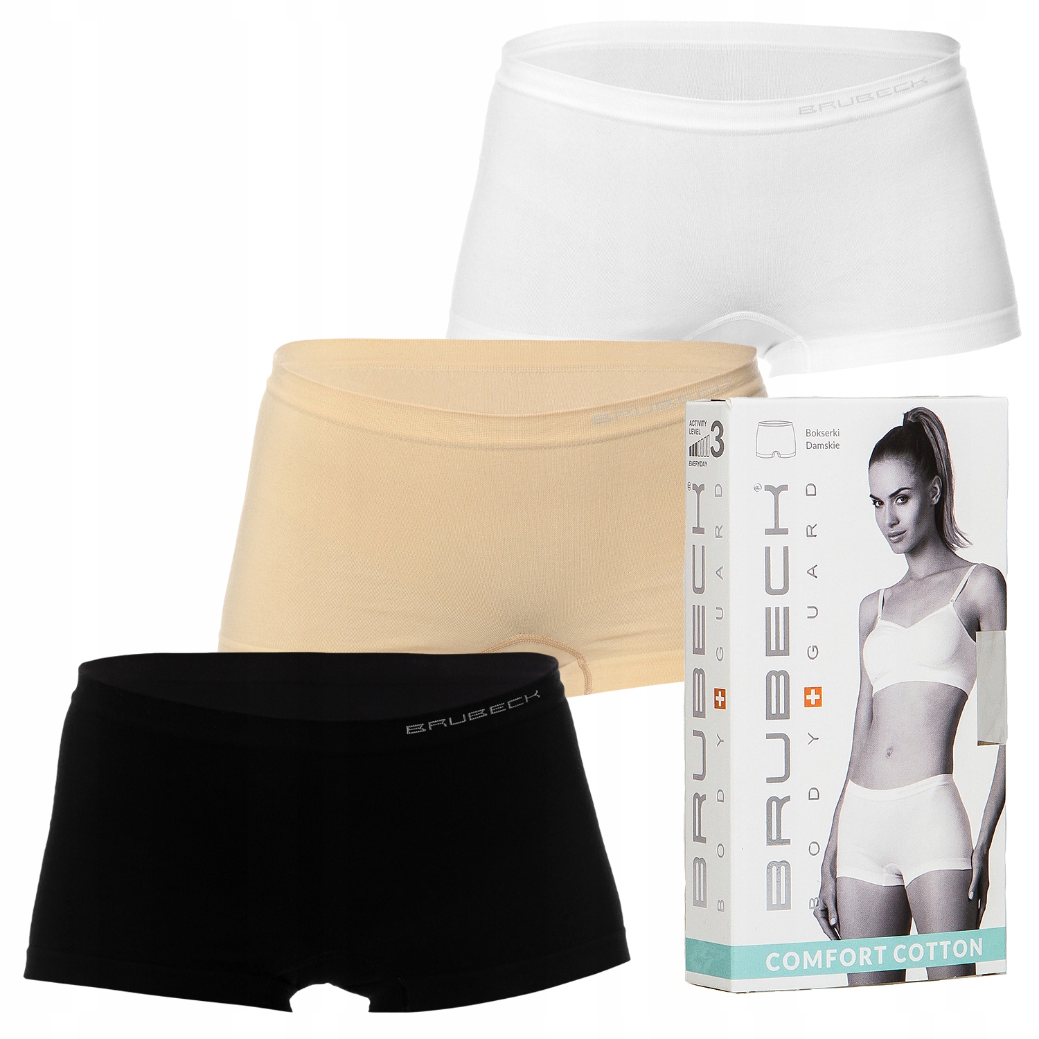 

Bezszwowe Bokserki 3szt Brubeck Cotton S BG96