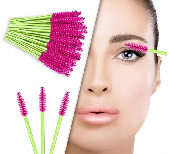 Purelac Szczoteczka Do Rzęs i Brwi Spiralka 50 szt - Miętowo-Różowa Marka Purelac