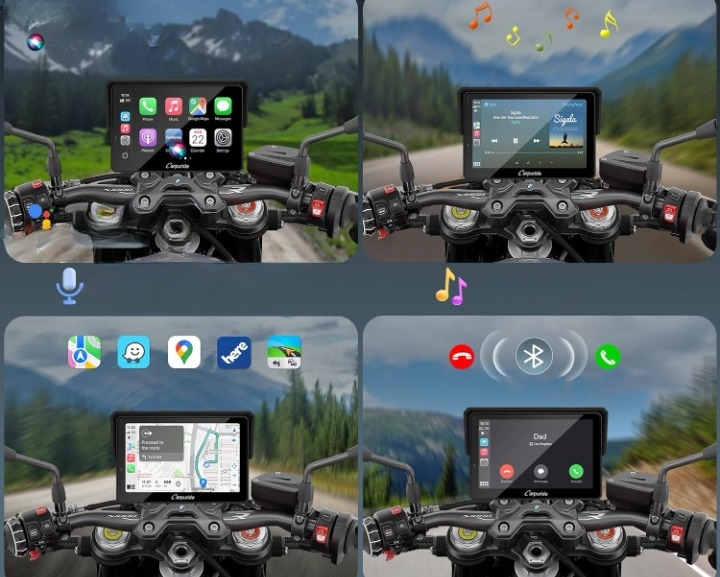 Nawigacja motocyklowa Carpuride W502 PRO B CarPlay Android