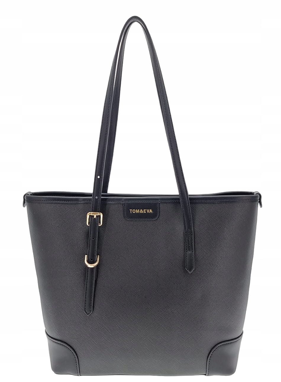 Černá dámská shopper kabelka s nastavitelnými ručičkami Tom&eva