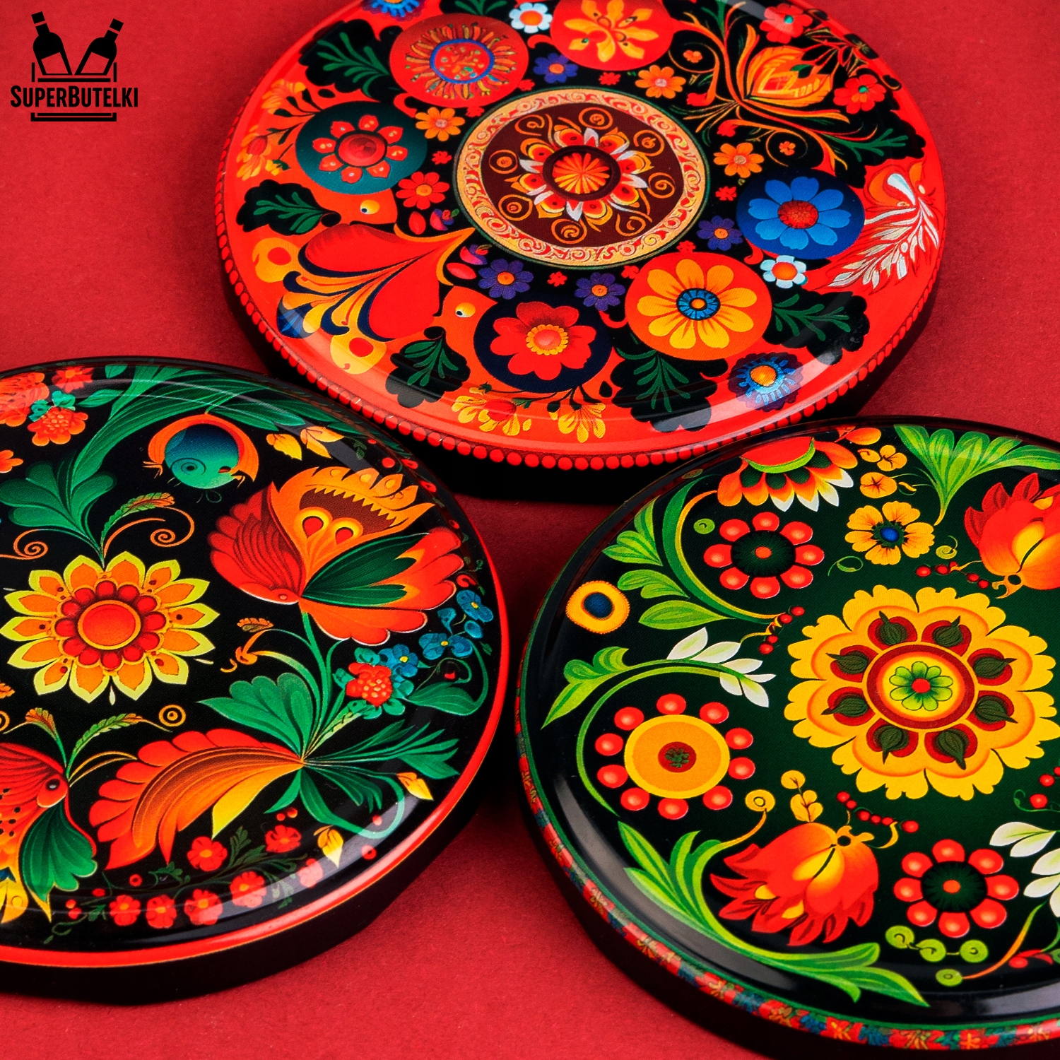 ZESTAW ZAKRĘTKI WIECZKA NAKRĘTKI fi 82 mm kwiatki haftowane kwiaty 10 SZTUK Liczba sztuk w opakowaniu 10 szt.