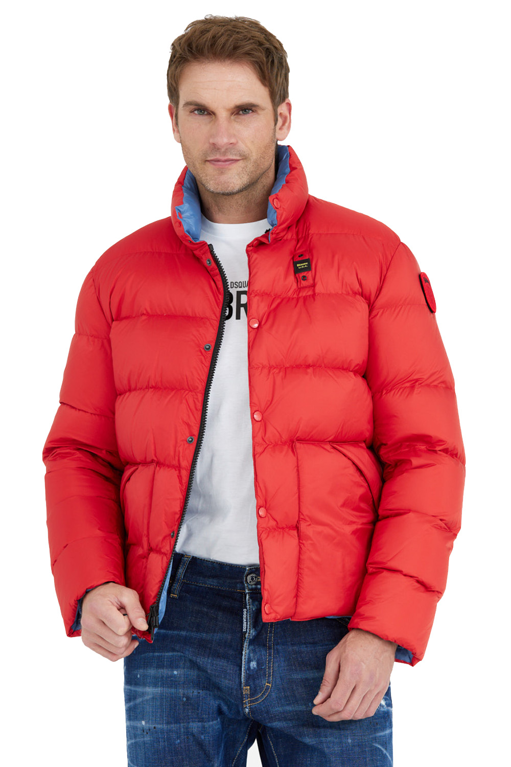 Blauer Červená péřová bunda Fletcher, velikost L