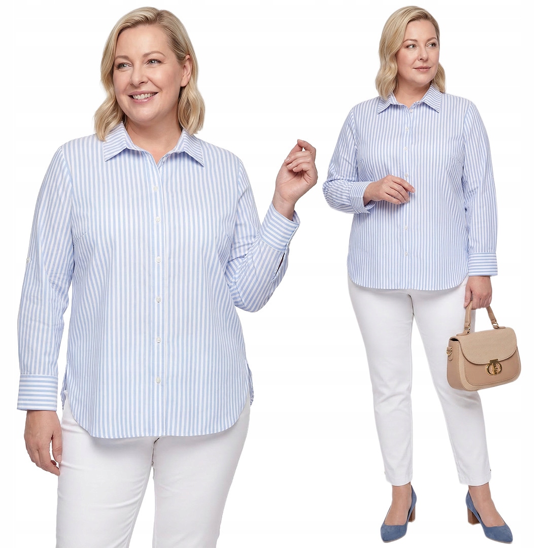 Košile s modrými a bílými pruhy plus size velikost 54
