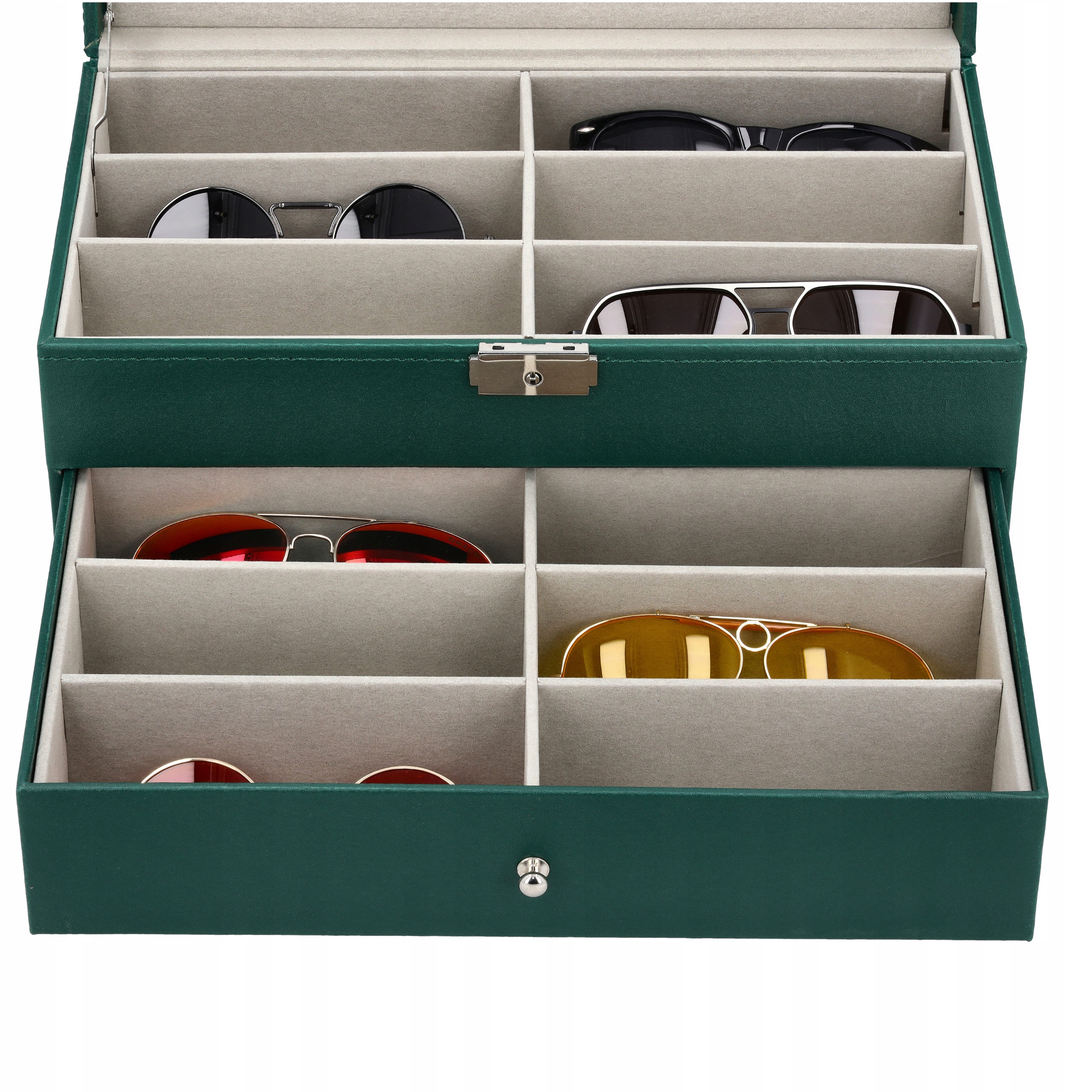 PUDEŁKO ETUI NA OKULARY EKSPOZYTOR ORGANIZER 12SZT EKOSKÓRA SZKATUŁKA G9 Marka Korbi