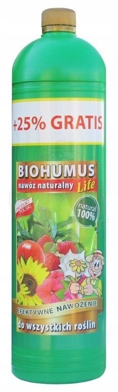 Biohumus 1L +25% GRATIS nawóz naturalny uniwersalny 1,25L
