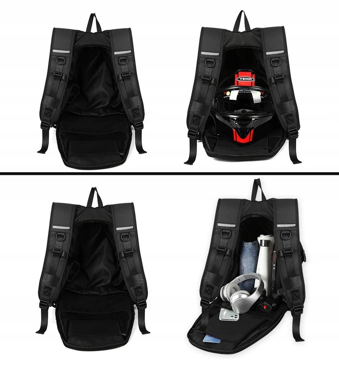 PLECAK MOTOCYKLOWY DUŻY 45L BLACK WODOODPORNY Producent bez marki