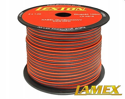 

Kabel głośnikowy 2x1,00mm2 Czerwono-czarny