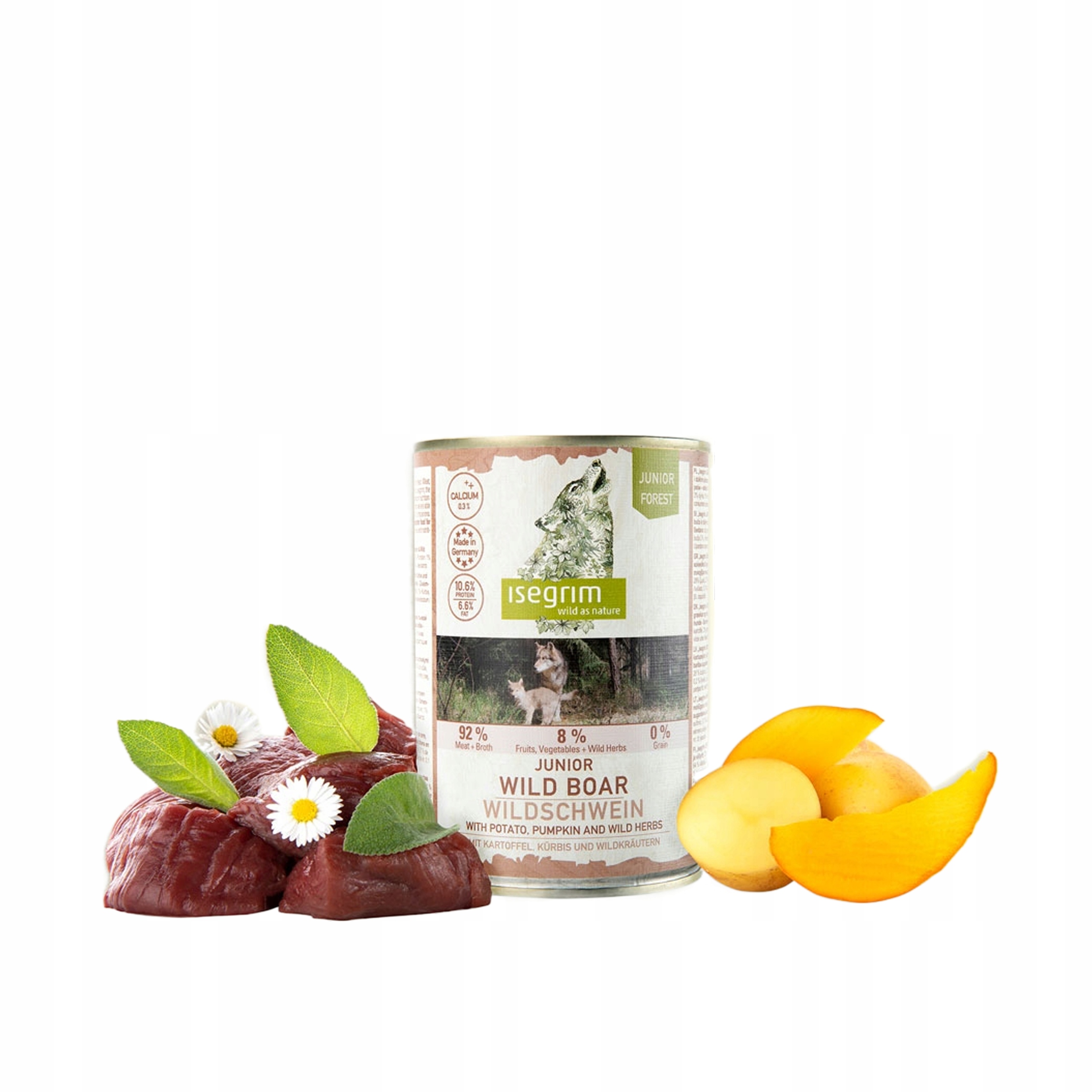 Levně Isegrim Premium Vlhké krmivo v konzervě Junior Rajčata z divočáka 12x400g