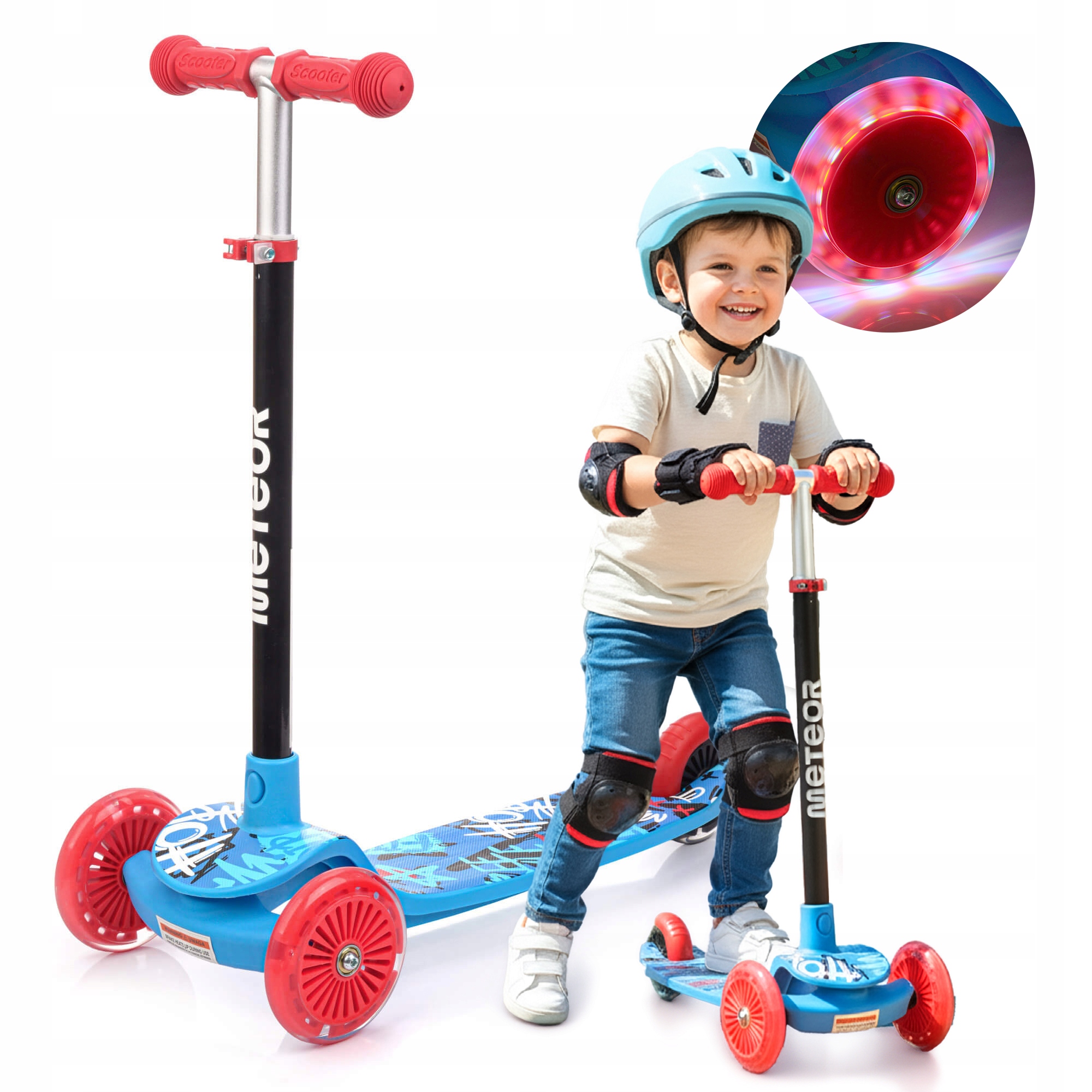 Hulajnoga Trójkołowa Balansowa Koła Led Dla Dzieci Meteor Funny regulowana