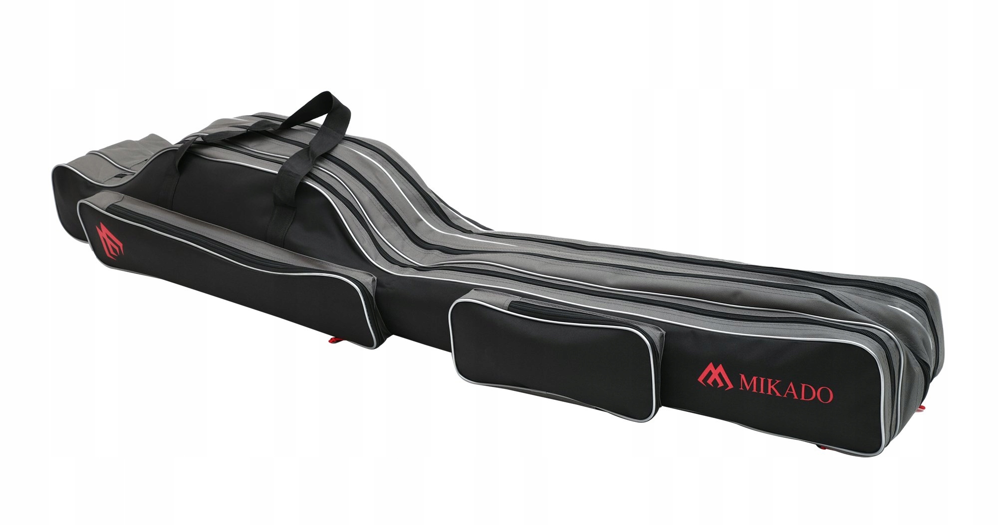 Pokrowiec wędkarski Mikado 140cm 3 Komory Sztywny uchwyt czarny kieszenie