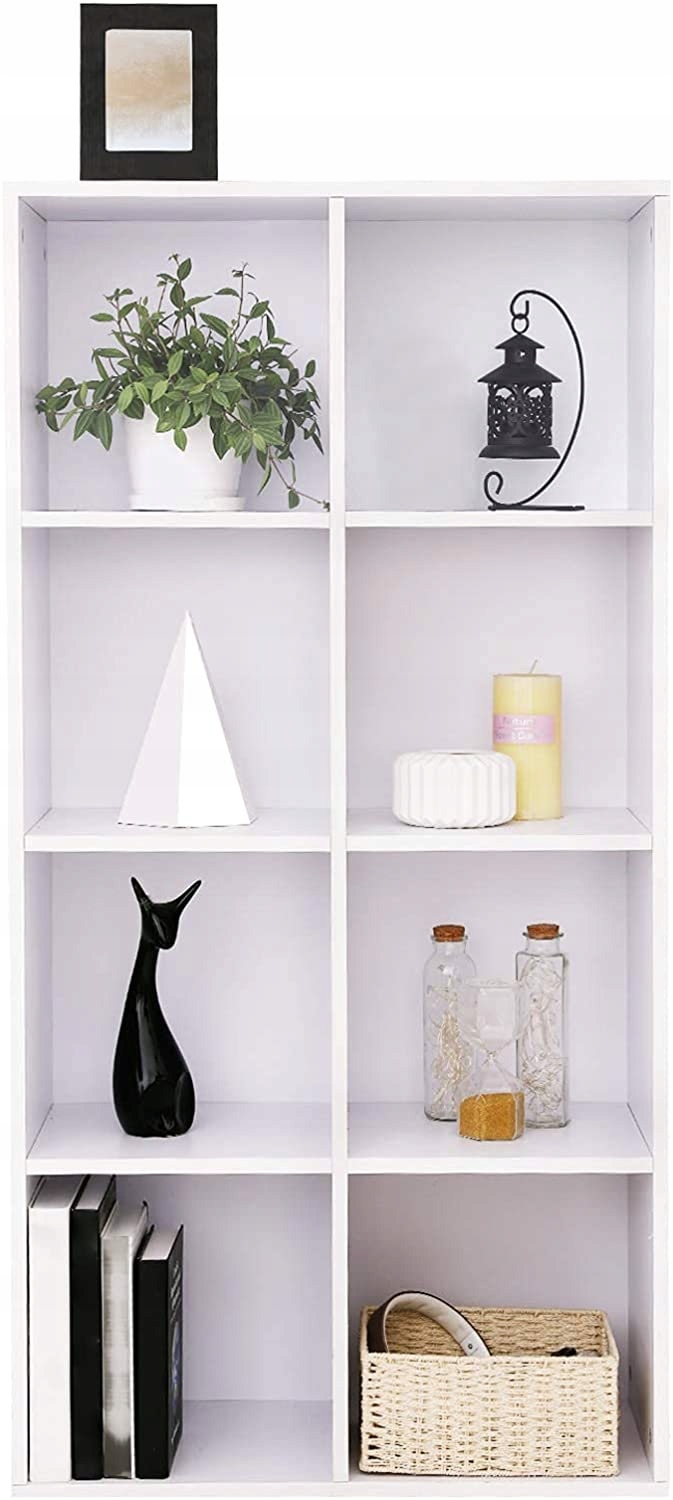 REGAŁ DREWNIANY BIAŁY VASAGLE SZAFKA 8 PÓŁEK Kolor mebla biały