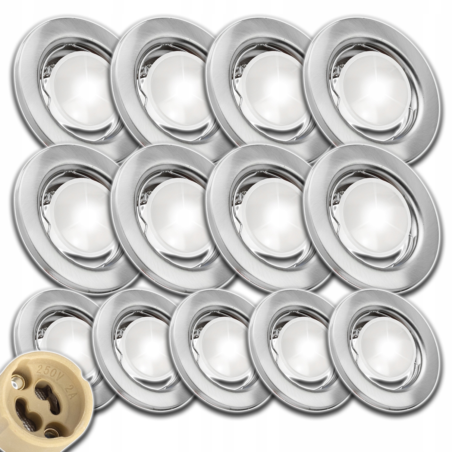 13x Halogenová Led Stropní Lampa Podomítková Žárovka GU10 1,5W Satén