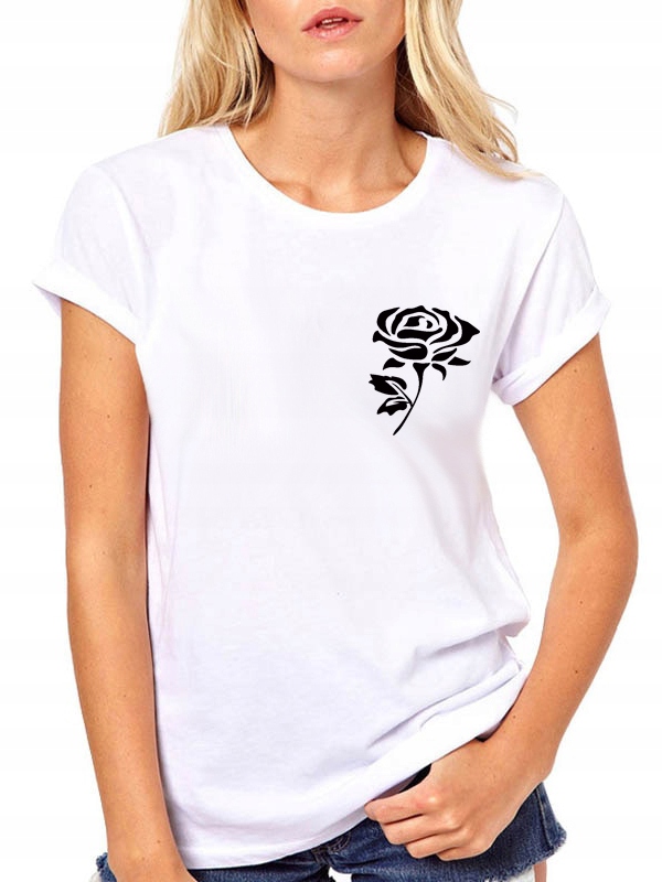 T-SHIRT KOSZULKA DAMSKA Z NADRUKIEM RÓŻA XXL Płeć kobieta