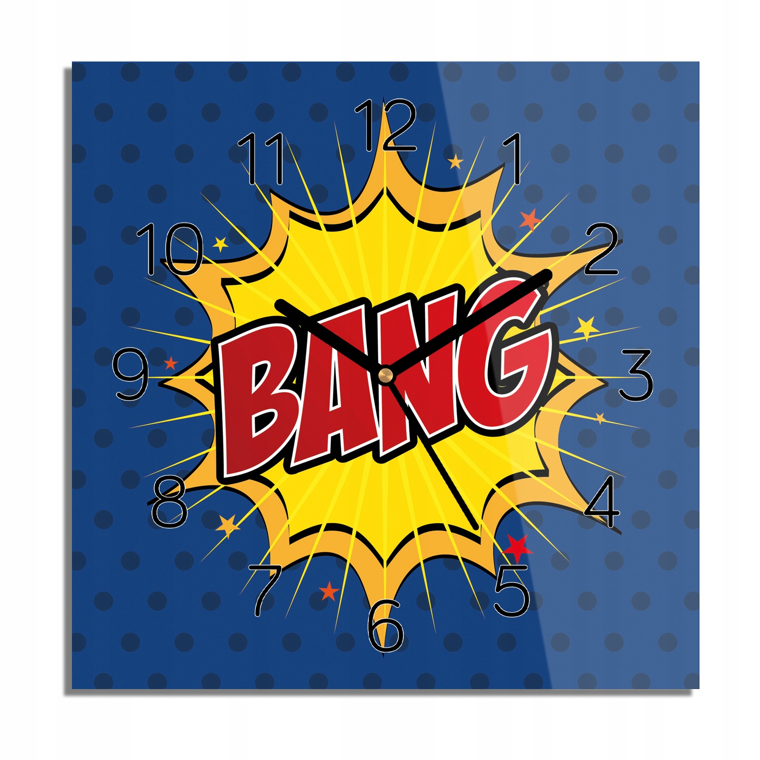 

Dymek Bang pop art zegar szklany do salonu 30x30