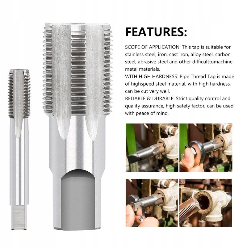 Gwintownik ręczny do rur G 3/4 cala HSS 14 BSP Marka Pasadocnc