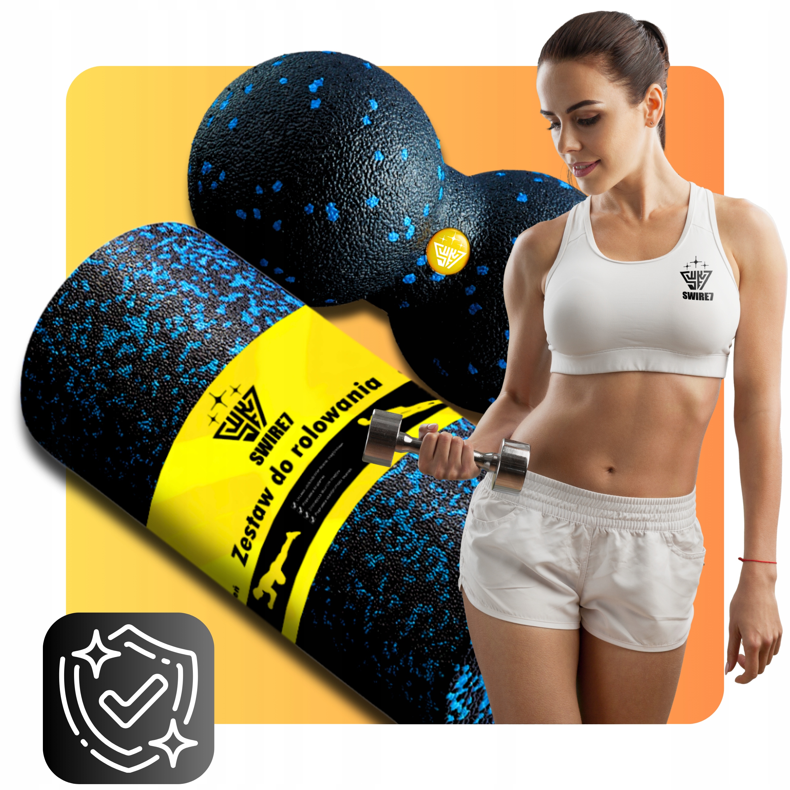 ZESTAW EPP ROLLER WAŁEK DO MASAŻU DUOBALL PIŁKA + DOUBLE DO MASAŻU Kod producenta SWIRE7 z wałkiem i piłką Duoball + DOUBLE