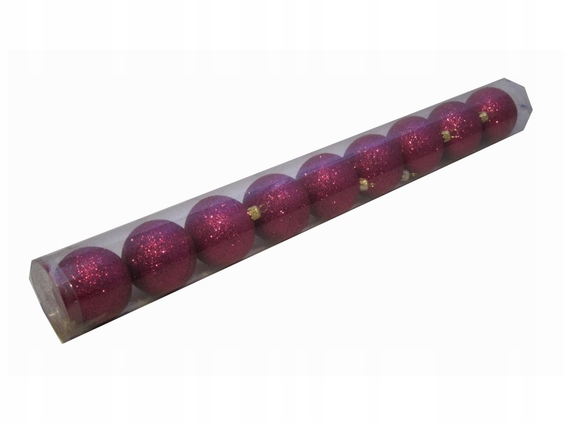 

Bombki nietłukące Różowe brokat. 6cm Tuba 9szt.