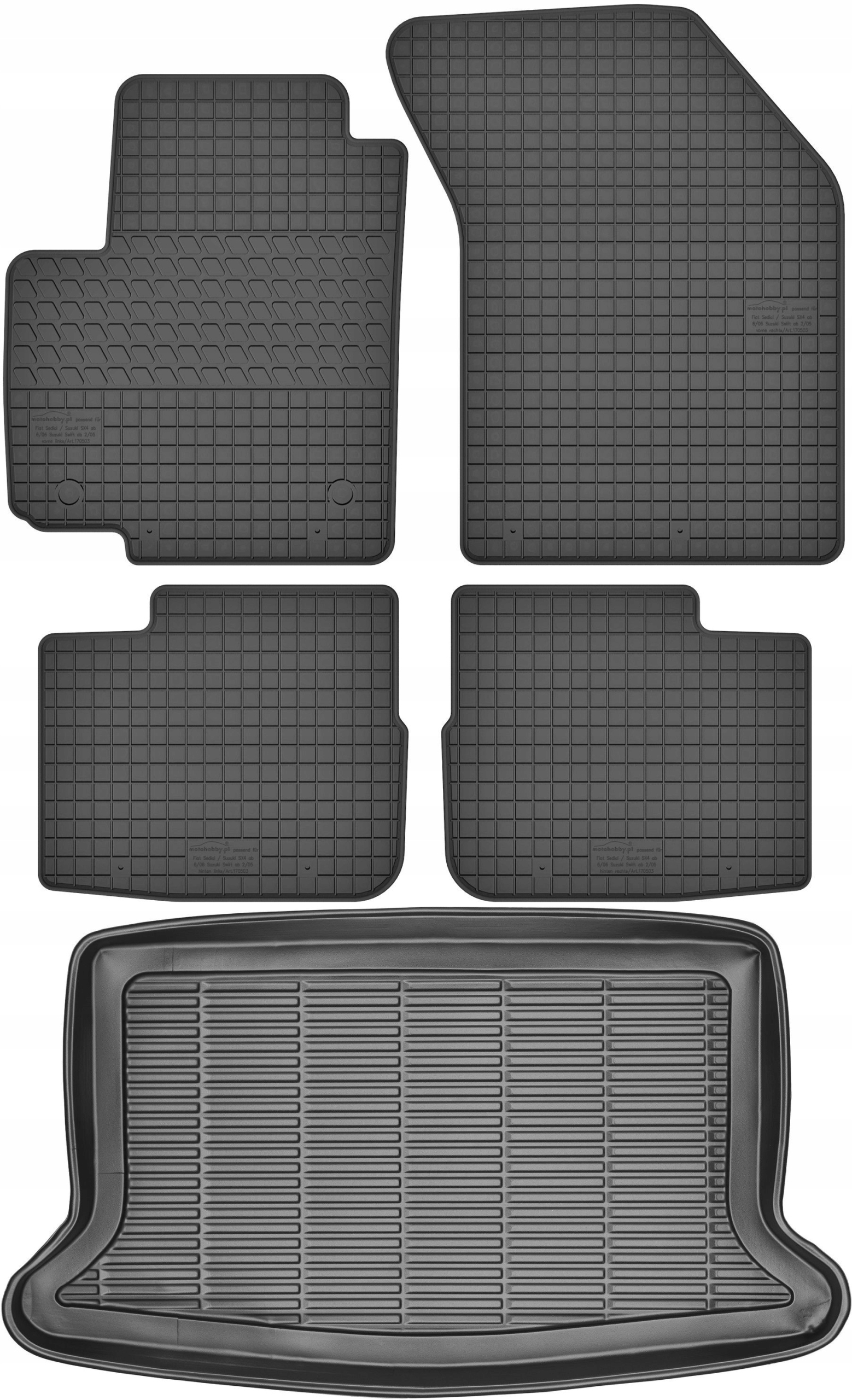 Fiat Sedici Hatchback od roku 2007-2014 Sada Koberce batožinový priestor