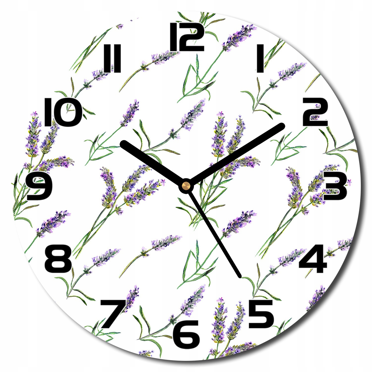 

Cichy zegar szklany na ścianę Kwiaty lawendy f30