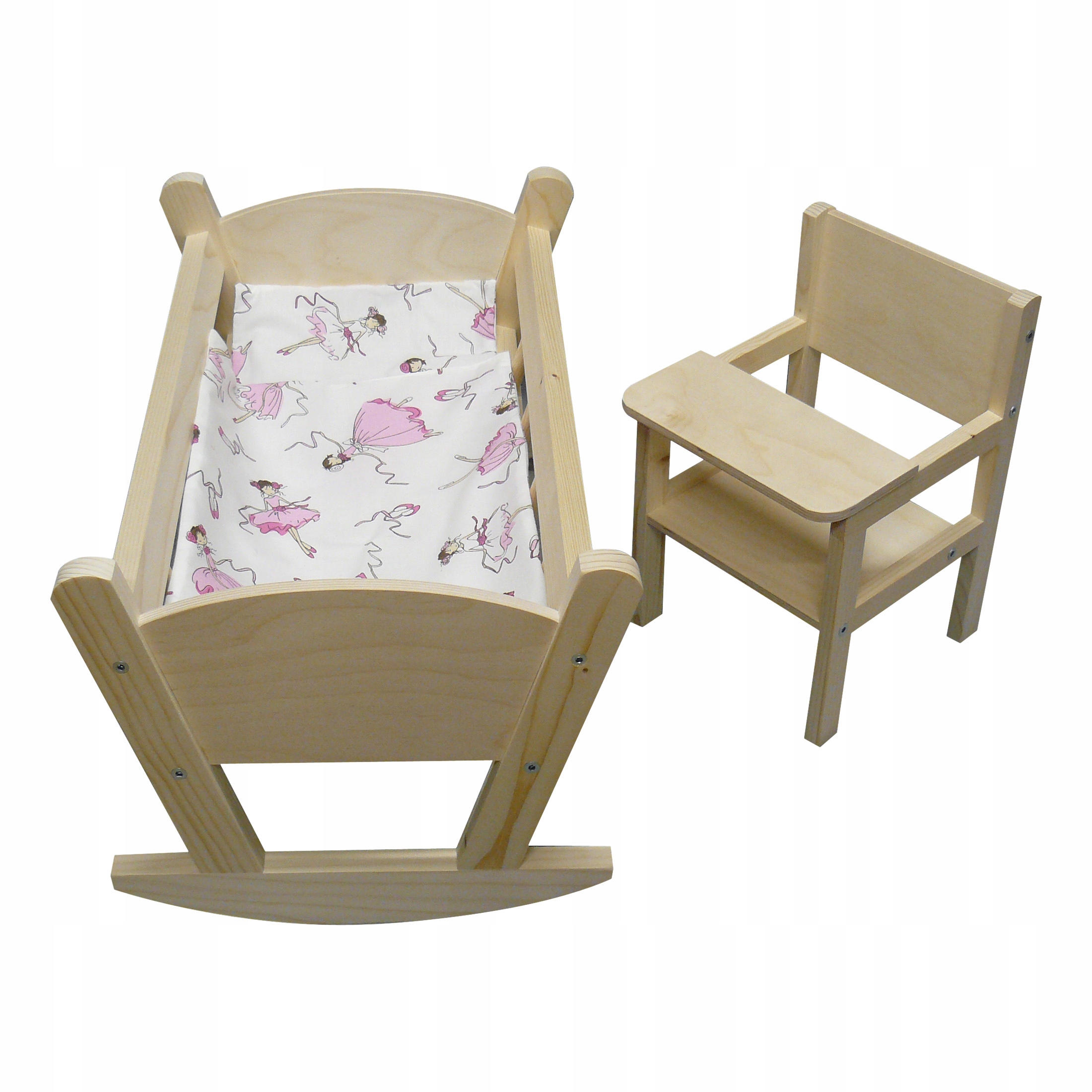 KOŁYSKA + KARMIDEŁKO DLA LALEK + POŚCIEL 3 EL