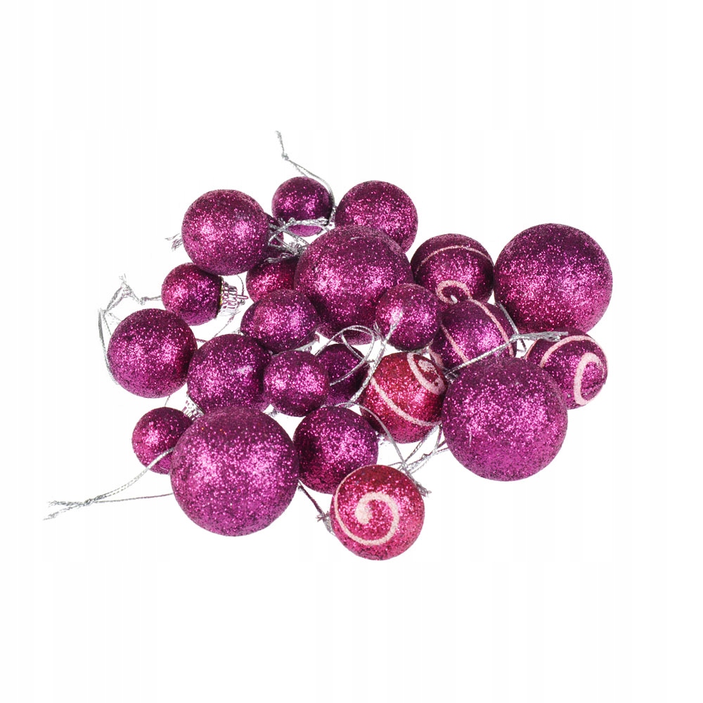 

Bombki Fioletowe plastikowe Brokat zestaw Święta