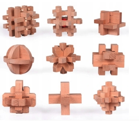 

Łamigłówka Puzzle Łamigłówki Drewniane 9 Szt Diy
