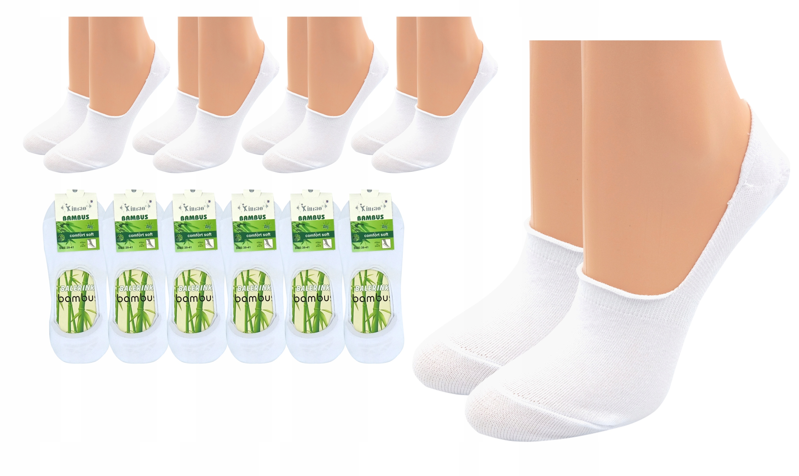 

Stopki damskie Bambus Skarpety Silikon 6 Par 39-41