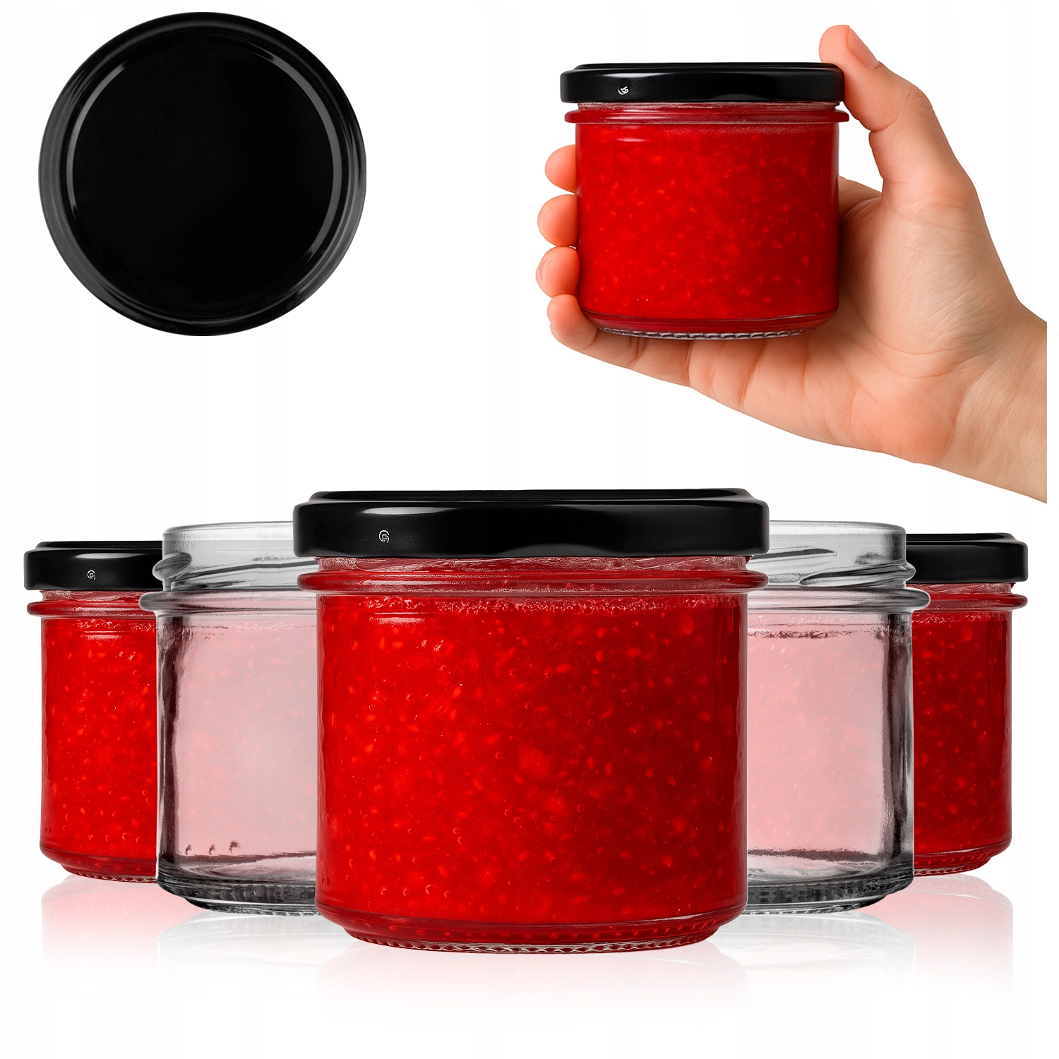 50 x Sklenice s víčkem 130 ml na džemy zavařeniny med Se Šroubovacím Uzávěrem
