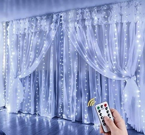 

Kurtyna Świetlna 300 Led 3x2m Lampki Biały Zimny