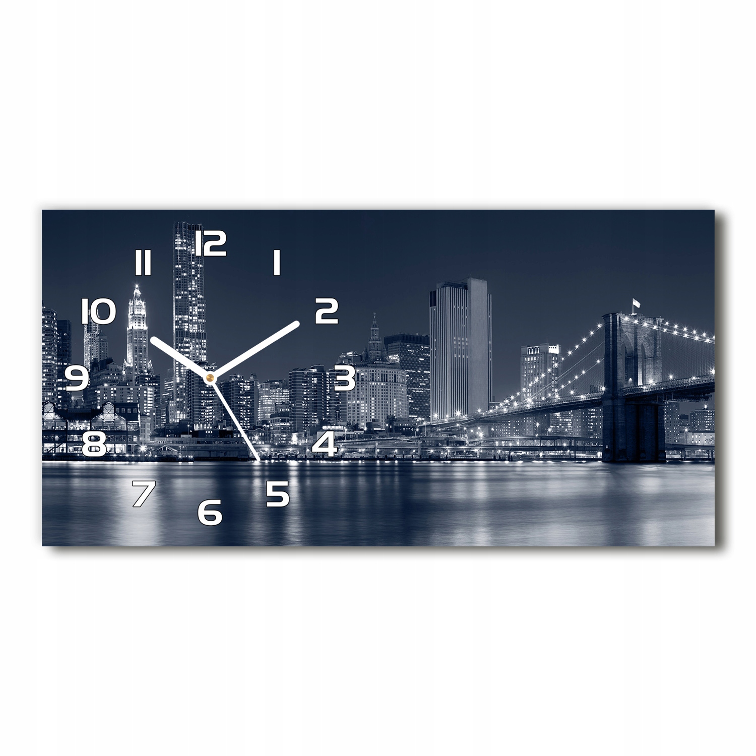 

Zegar ścienny szklany Manhattan Nowy Jork 60x30 cm