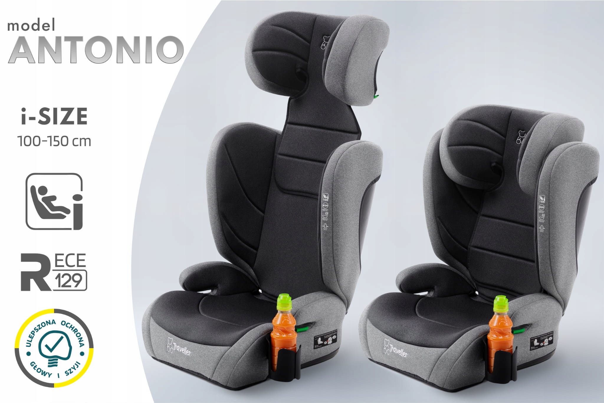 ANTONIO FOTELIK SAMOCHODOWY PODSTAWKA 2w1 I SIZE 100-150 CM R129 Kod producenta 5905226111163