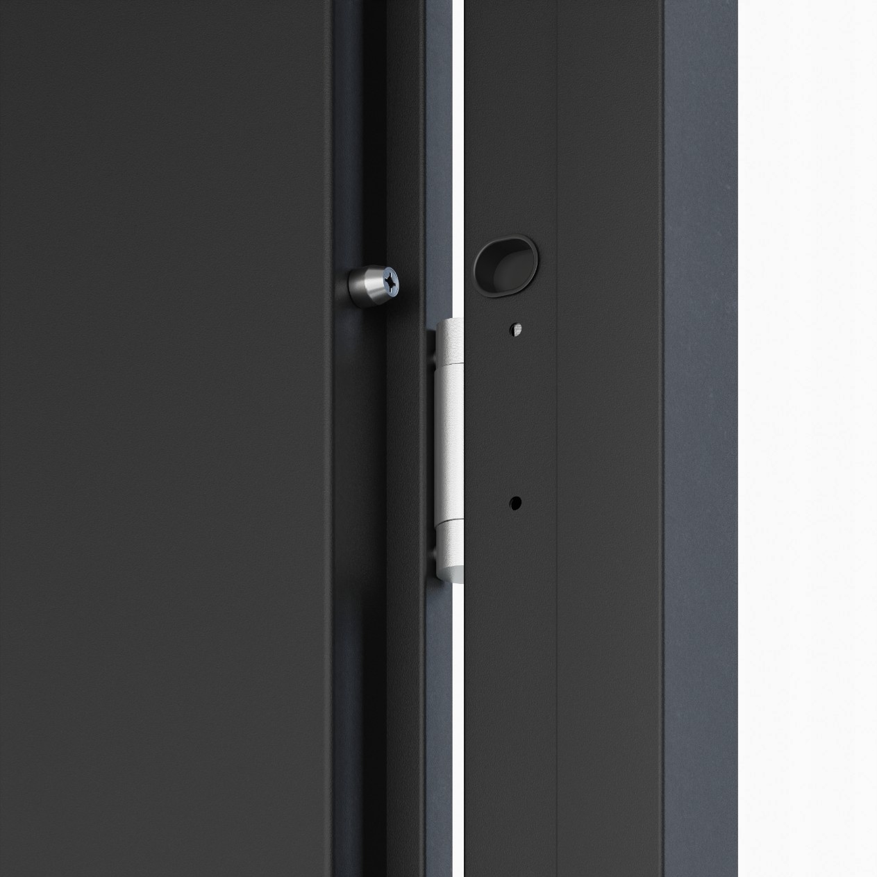 DRZWI PRAWE 55MM ZEWNĘTRZNE ANTRACYT DARK 90 CM Kolor wykończenia szare