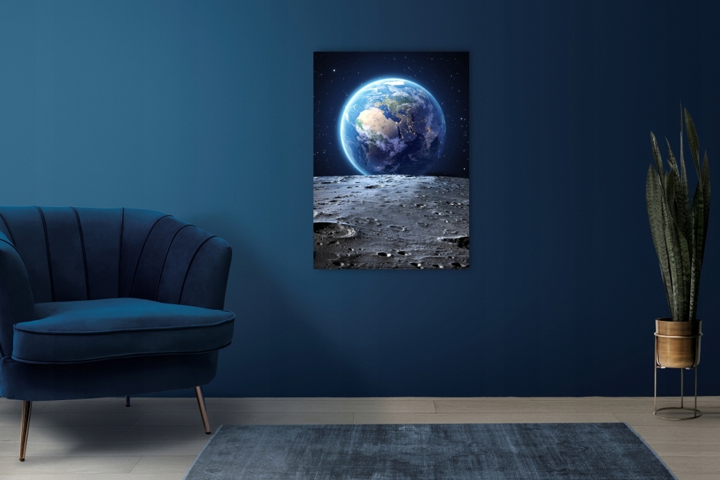 ZIEMIA KSIĘŻYC KOSMOS plakat 21x30 cm wydruk #214 Tematyka pejzaże