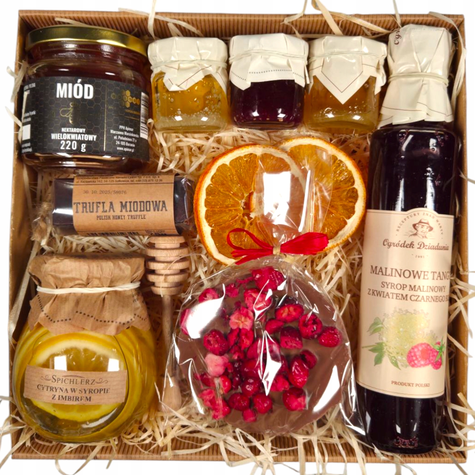 Levně Narozeninový Set Příležitost Dárek Med Box Lanýžový sirup Čokoláda Kraft