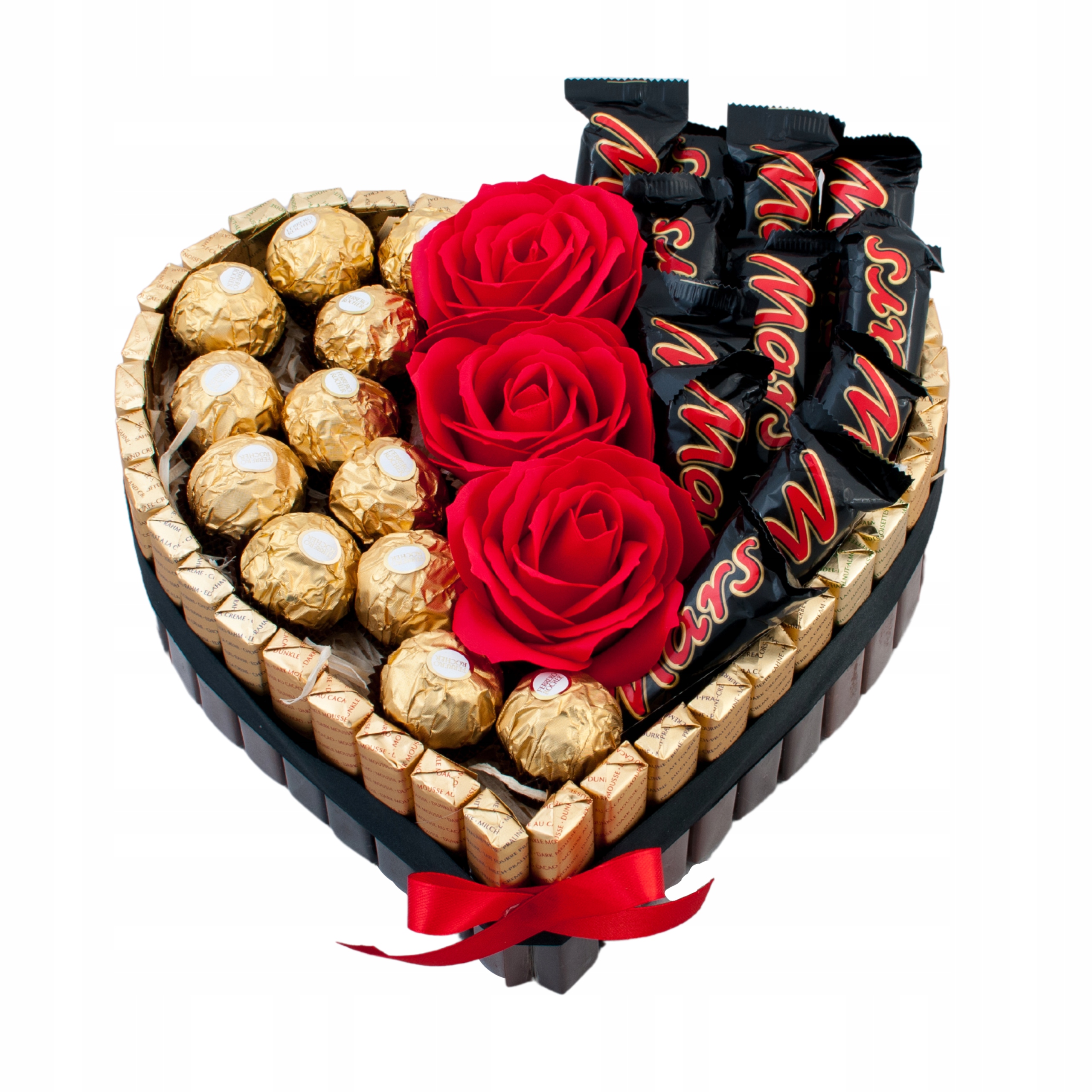 Srdce z merci ferrero dárek pro ni růže box