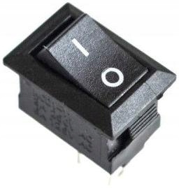 Przełącznik kołyskowy 15x10mm - czarny - 2PIN - 250VAC/3A