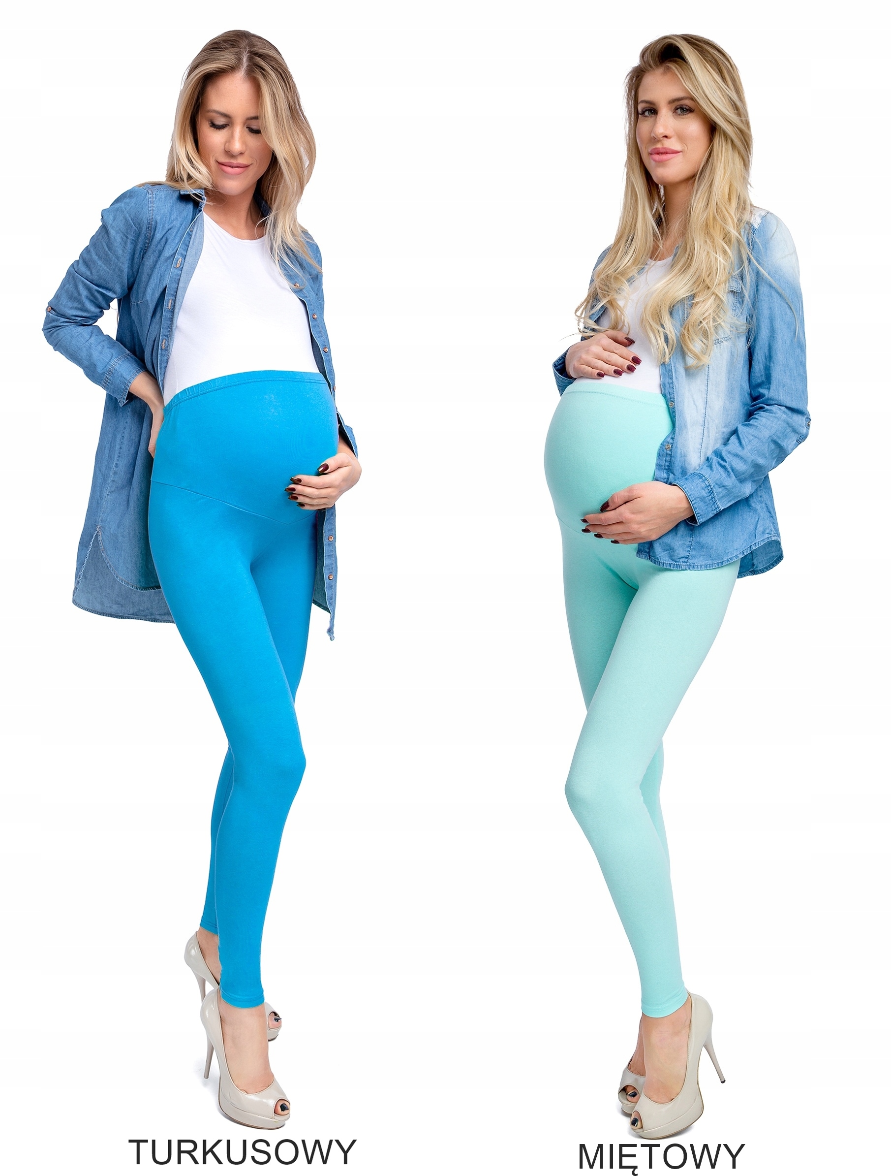 LEGGINSY getry CIĄŻOWE bawełniane zestaw 3szt L/40 Wzór dominujący bez wzoru