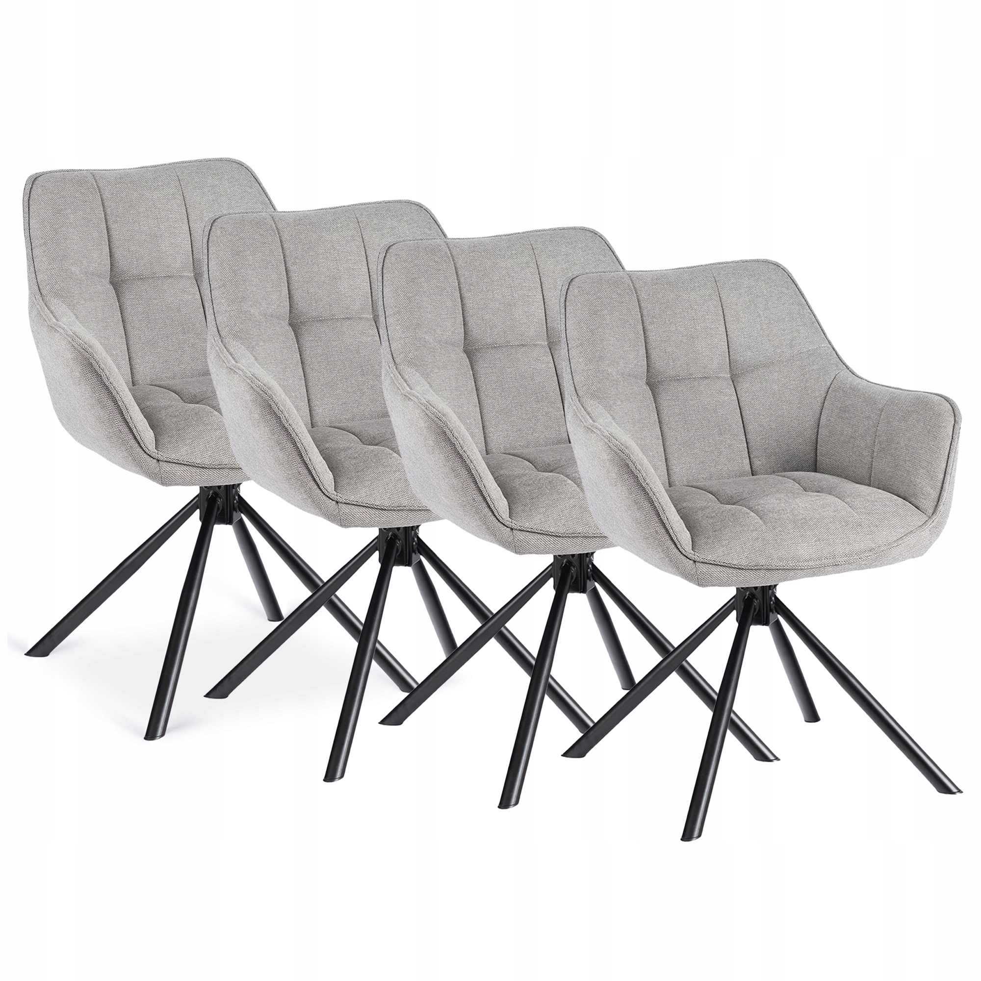 Čalouněná otočná jídelní židle do obývacího pokoje Peony šedá 2 4x