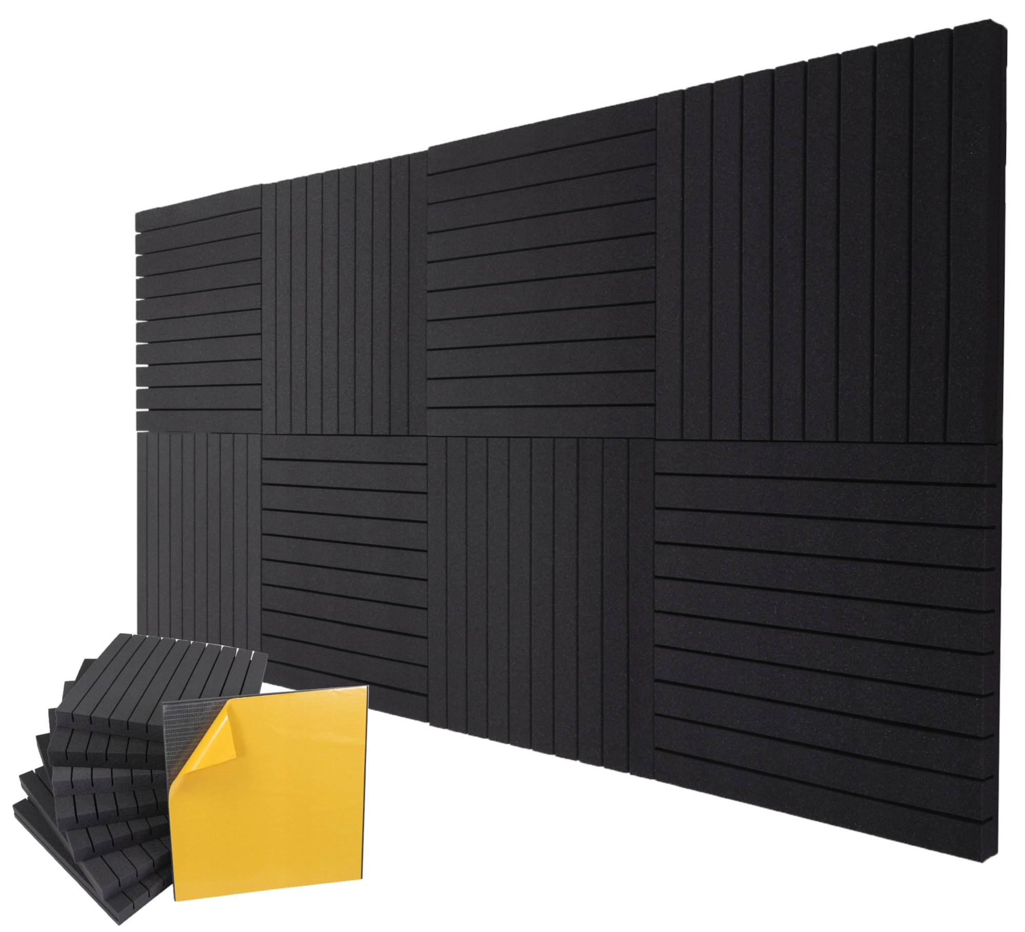 Sada akustických a dekoračních panelů 8ks Samolepící lamely komplet